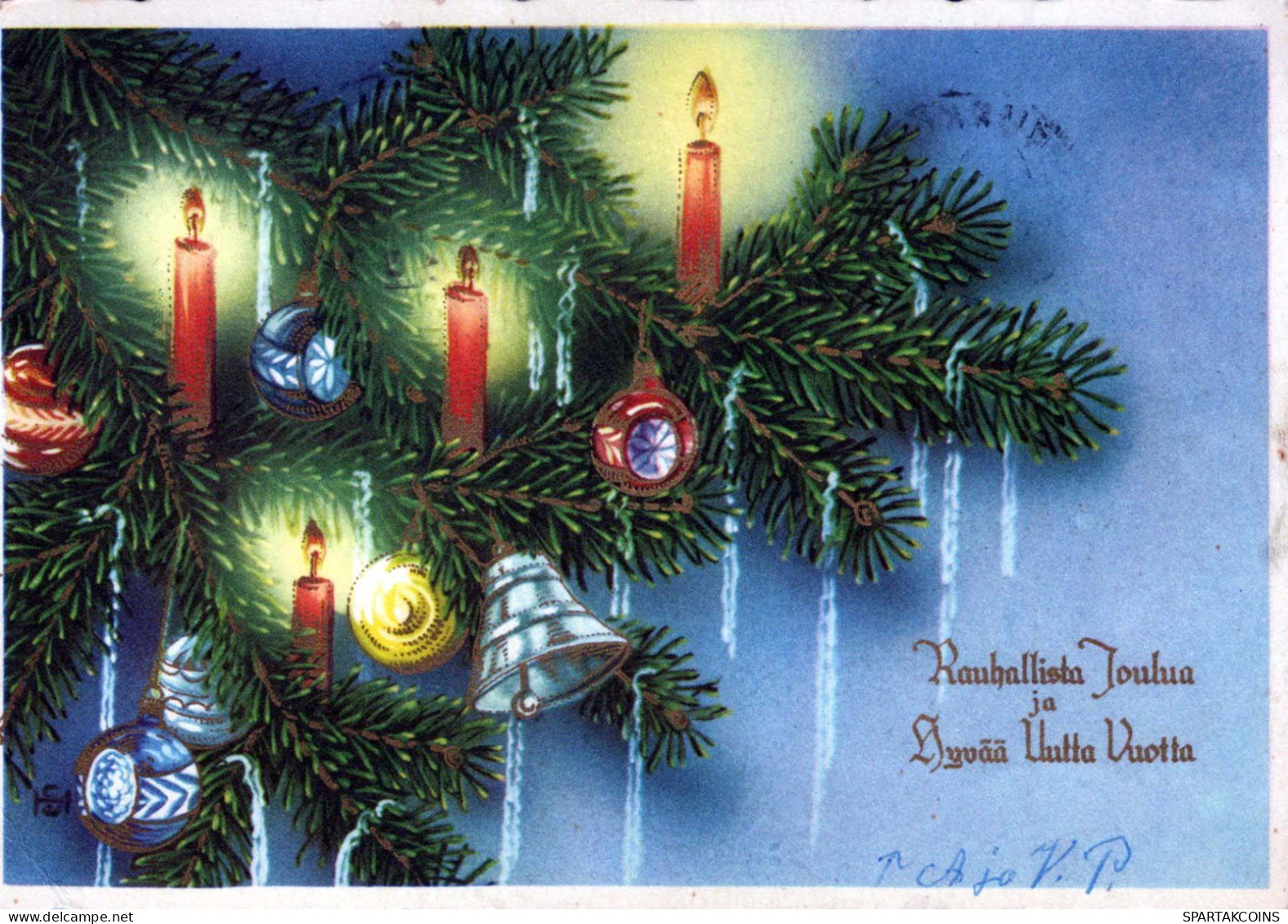 Happy New Year Christmas CANDLE Vintage Postcard CPSM #PAT688.GB - Neujahr