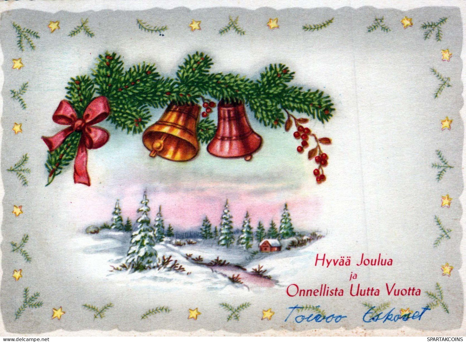 Happy New Year Christmas BELL Vintage Postcard CPSM #PAT441.GB - Nieuwjaar