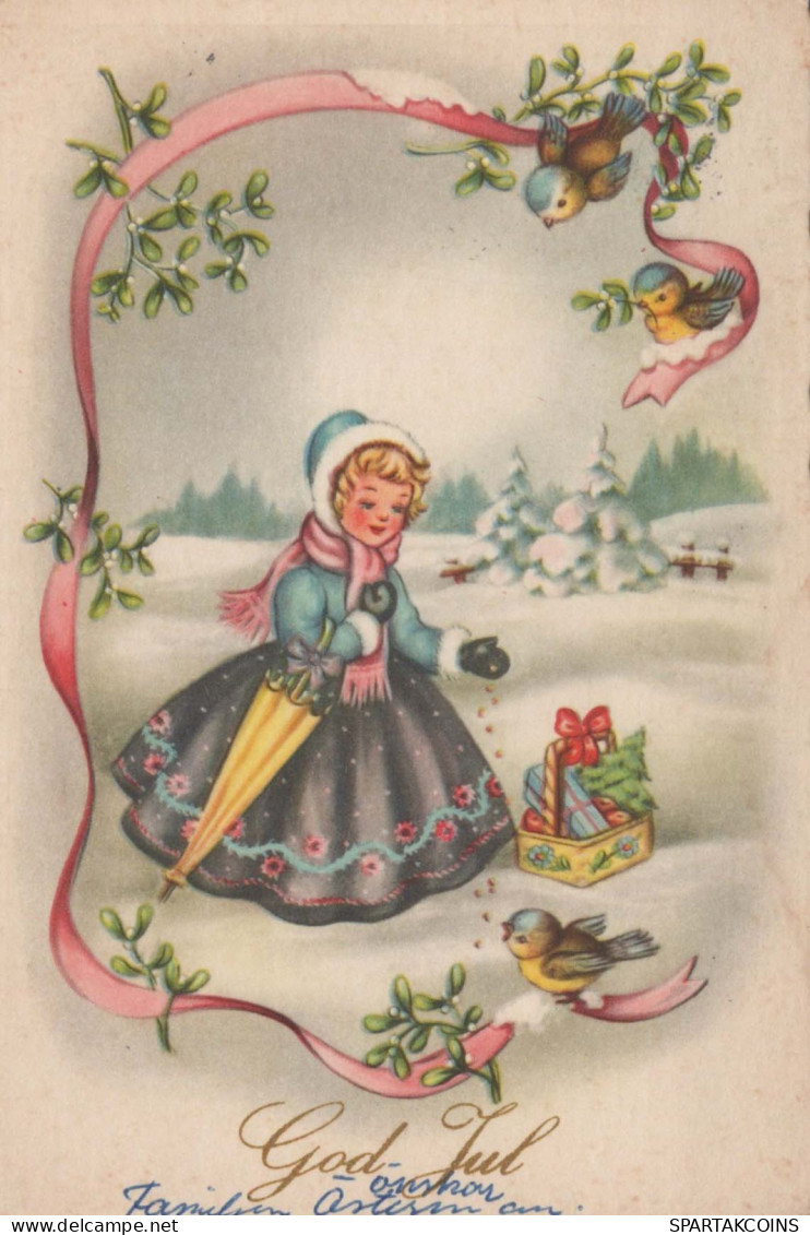 Happy New Year Christmas Children Vintage Postcard CPSM #PAS821.GB - Nieuwjaar