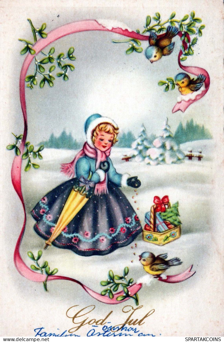 Happy New Year Christmas Children Vintage Postcard CPSM #PAS821.GB - New Year