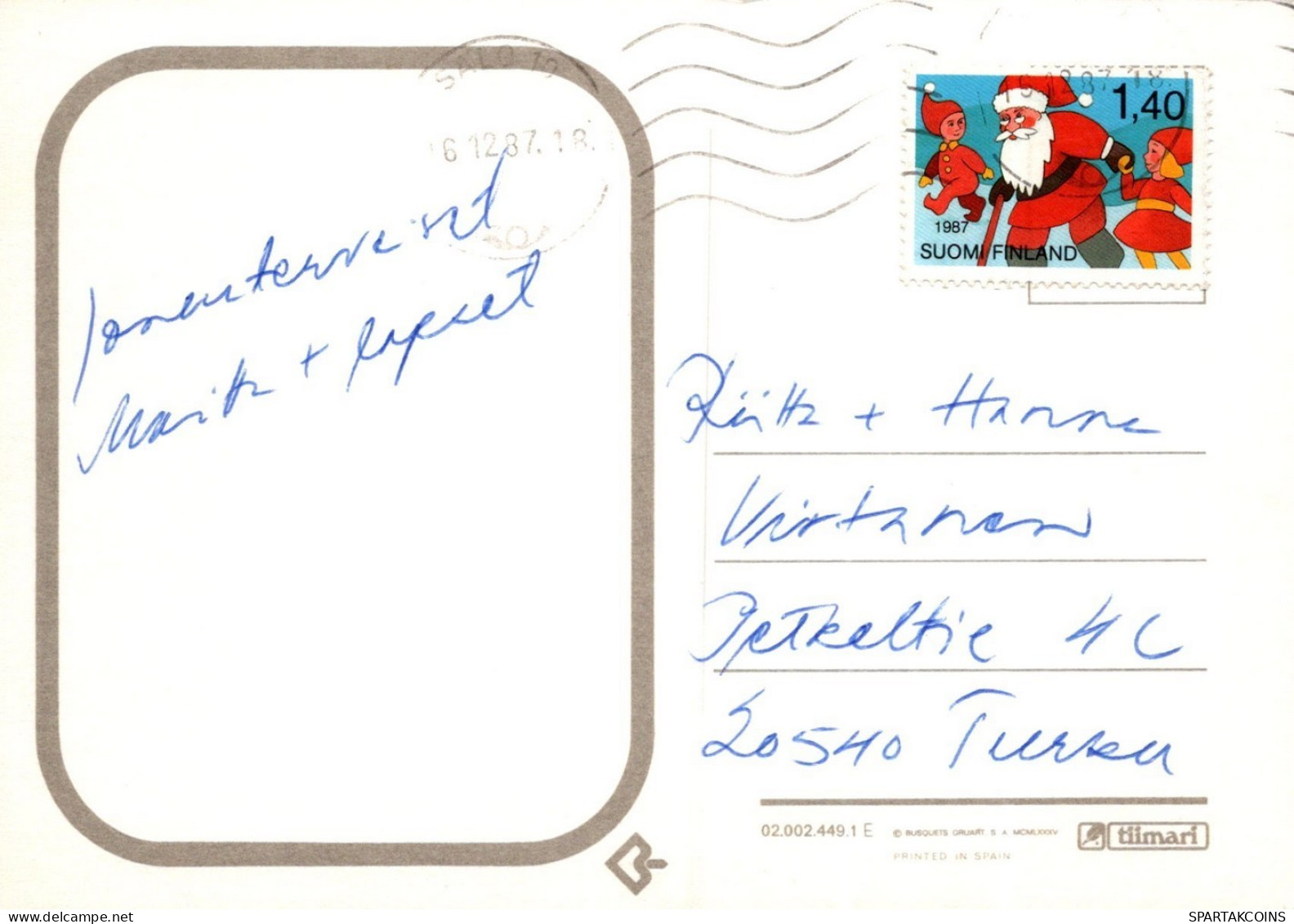SANTA CLAUS CHRISTMAS Holidays Vintage Postcard CPSM #PAK069.GB - Santa Claus