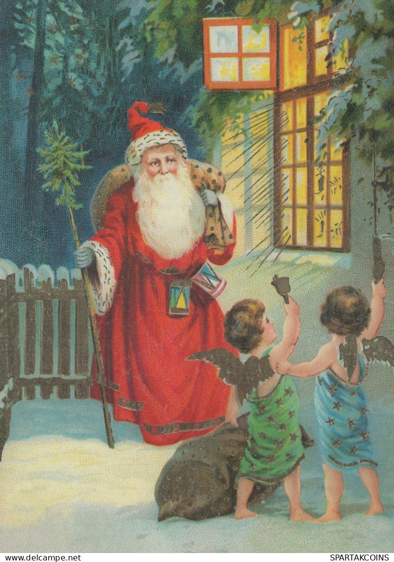 SANTA CLAUS CHILDREN CHRISTMAS Holidays Vintage Postcard CPSM #PAK372.GB - Kerstman