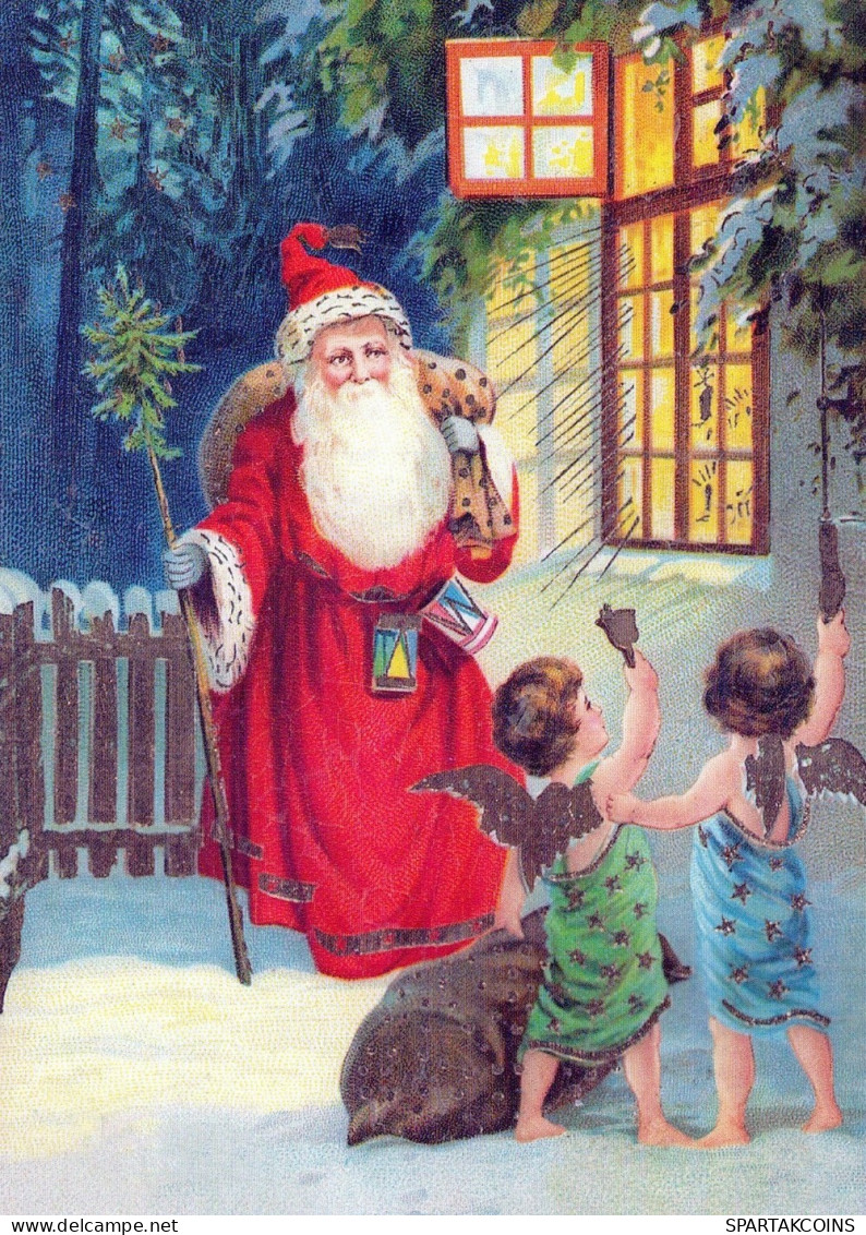SANTA CLAUS CHILDREN CHRISTMAS Holidays Vintage Postcard CPSM #PAK372.GB - Kerstman