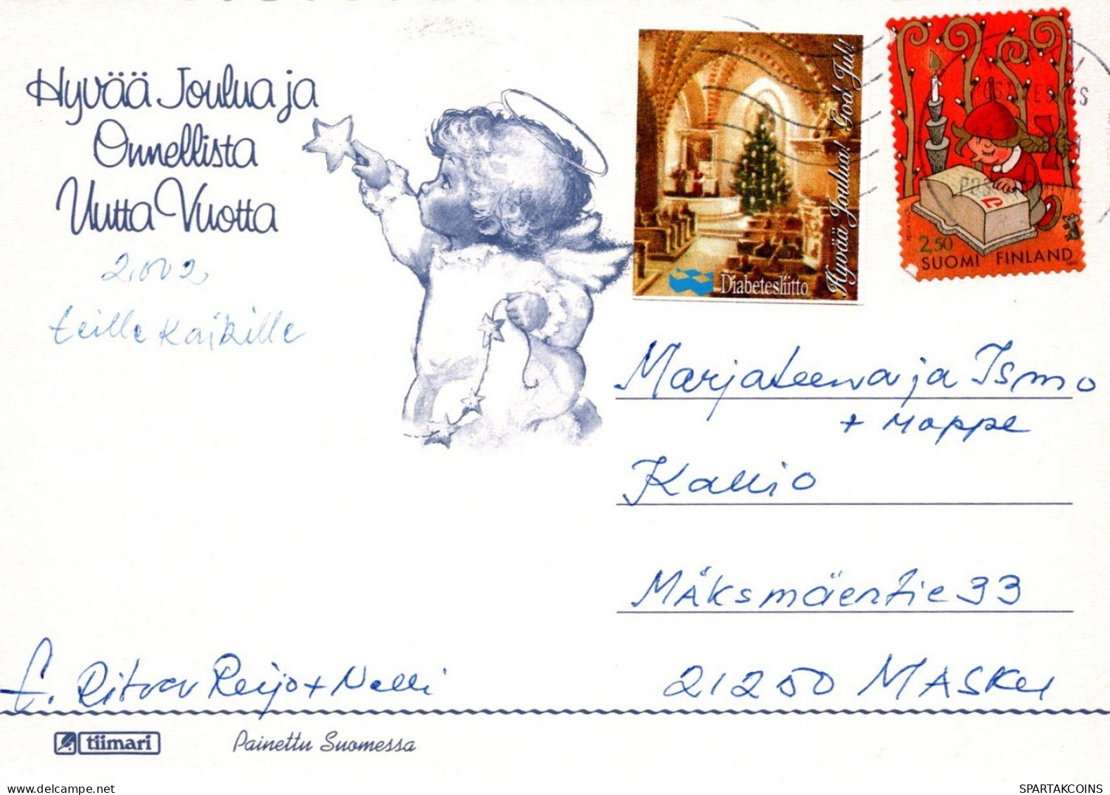ANGEL CHRISTMAS Holidays Vintage Postcard CPSM #PAH939.GB - Angeli