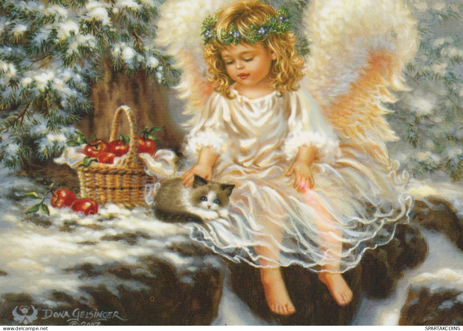 ANGEL CHRISTMAS Holidays Vintage Postcard CPSM #PAH185.GB - Anges