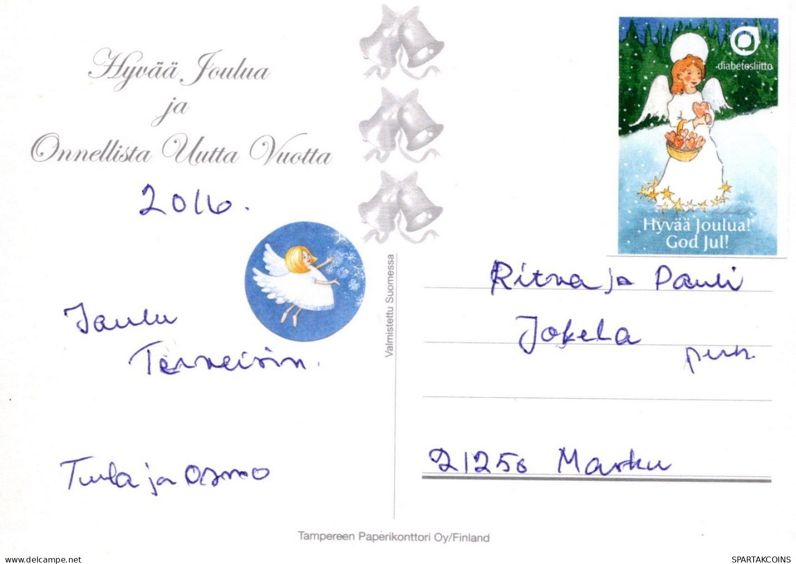 ANGEL CHRISTMAS Holidays Vintage Postcard CPSM #PAH185.GB - Engelen