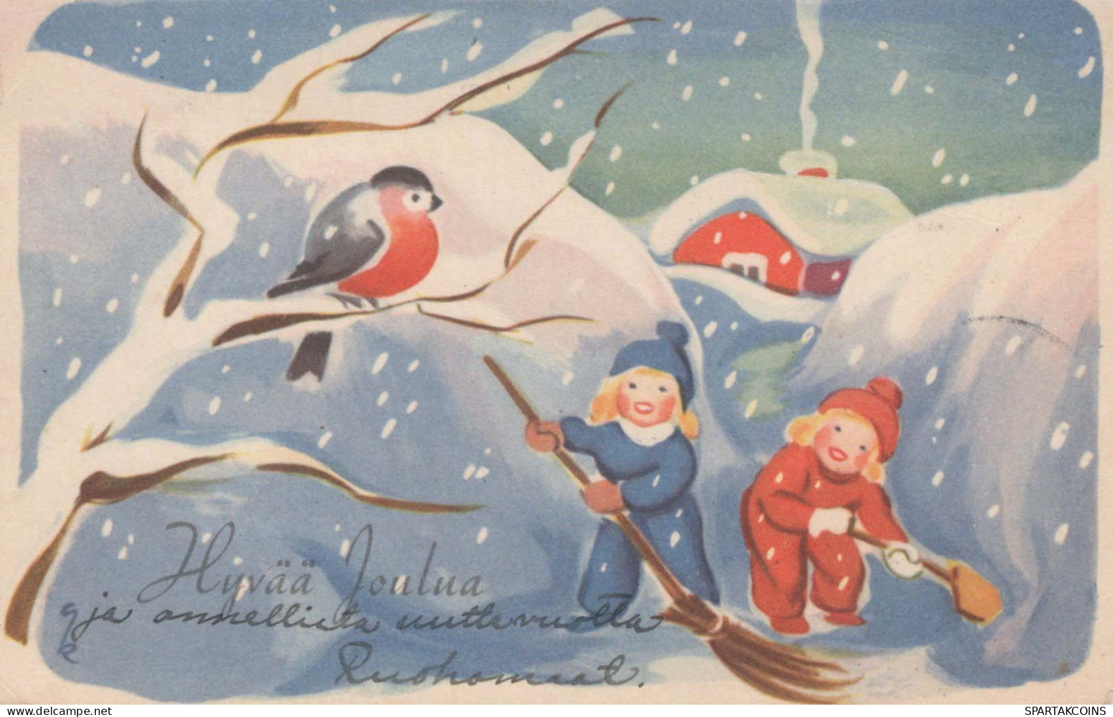 Buon Anno Natale BAMBINO Vintage Cartolina CPSMPF #PKG538.IT - Nieuwjaar