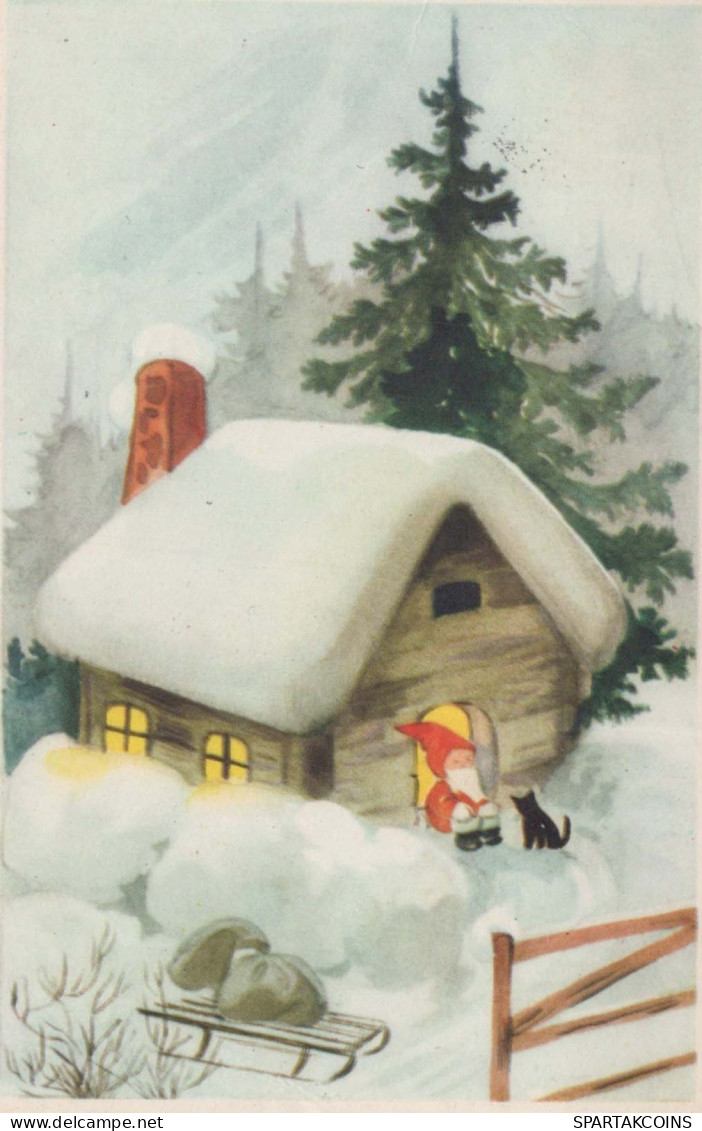 Buon Anno Natale BAMBINO Vintage Cartolina CPSMPF #PKD908.IT - New Year