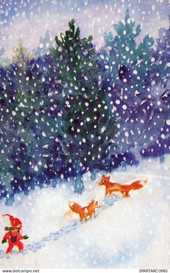 Buon Anno Natale GNOME Vintage Cartolina CPSMPF #PKD599.IT - Año Nuevo