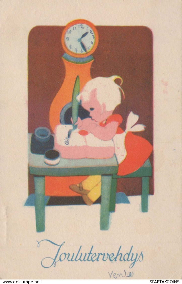 Buon Anno Natale BAMBINO Vintage Cartolina CPSMPF #PKD226.IT - New Year