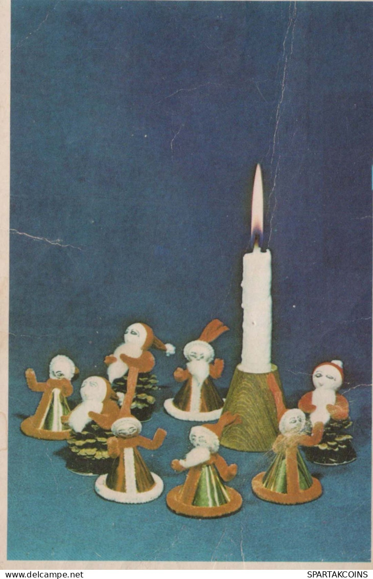 Buon Anno Natale CANDELA Vintage Cartolina CPSMPF #PKD165.IT - Año Nuevo