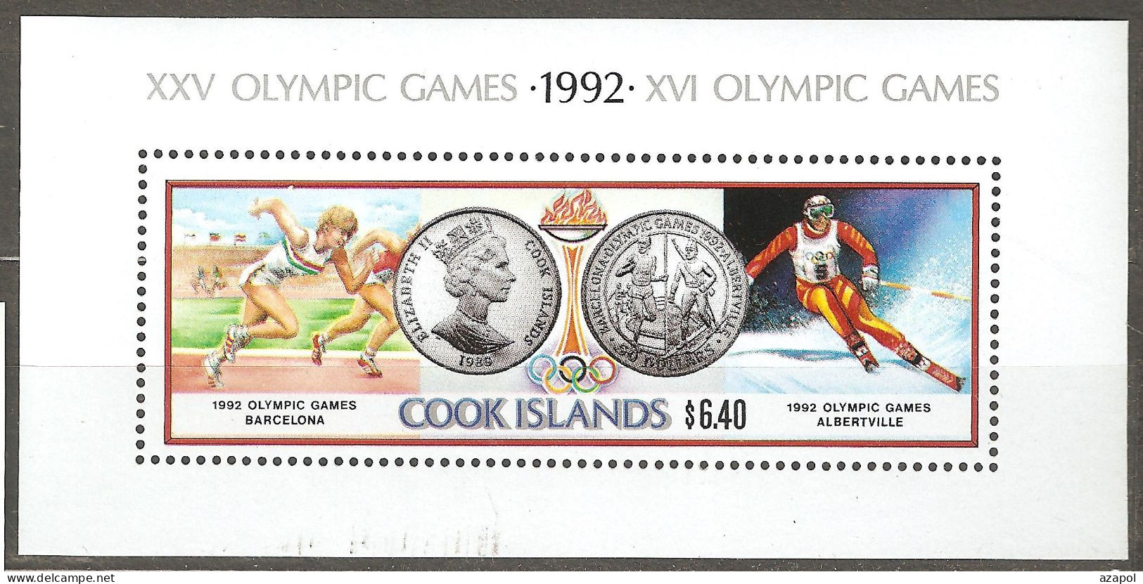 Cook Islands: Mint Block, Olympic Games, 1991, Mi#Bl-202, MNH - Cook