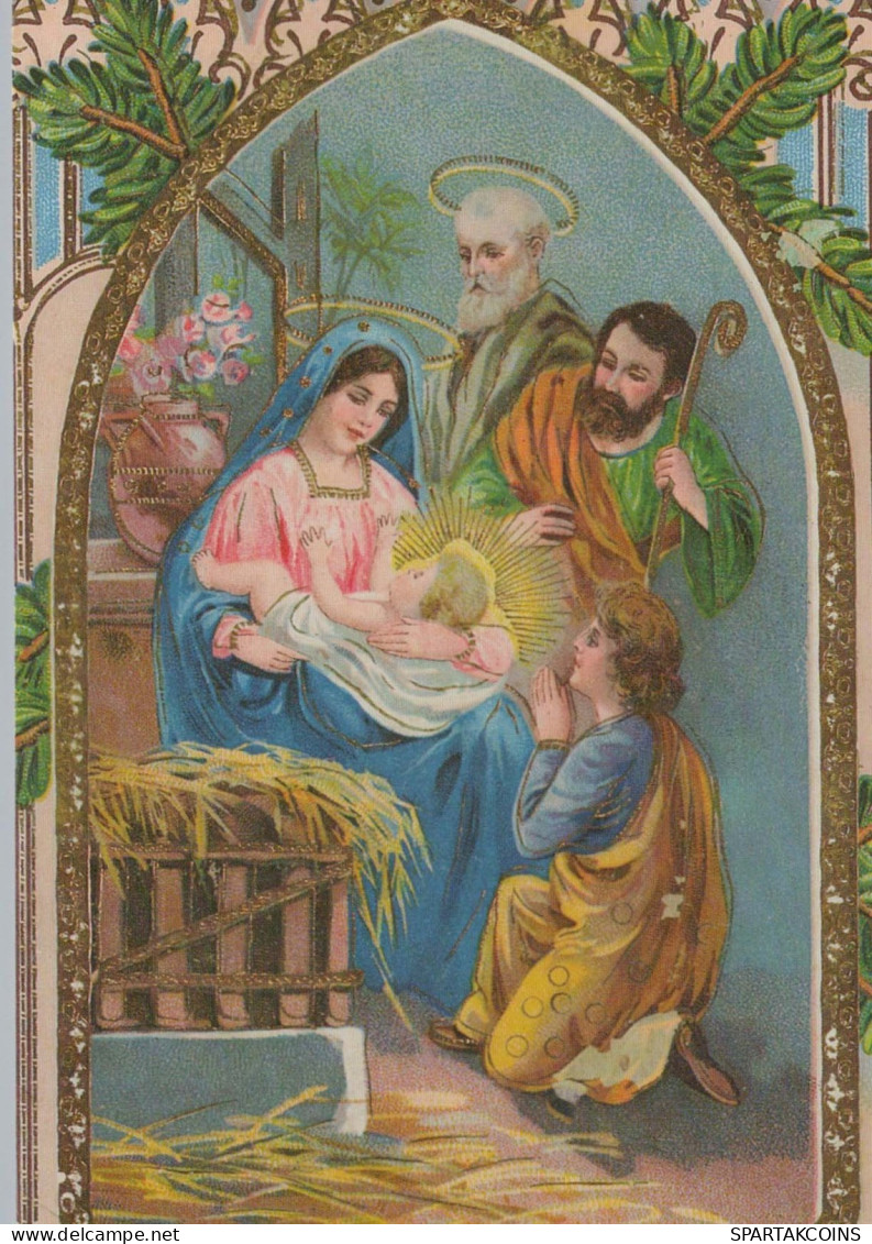 Vergine Maria Madonna Gesù Bambino Natale Religione Vintage Cartolina CPSM #PBP993.IT - Maagd Maria En Madonnas