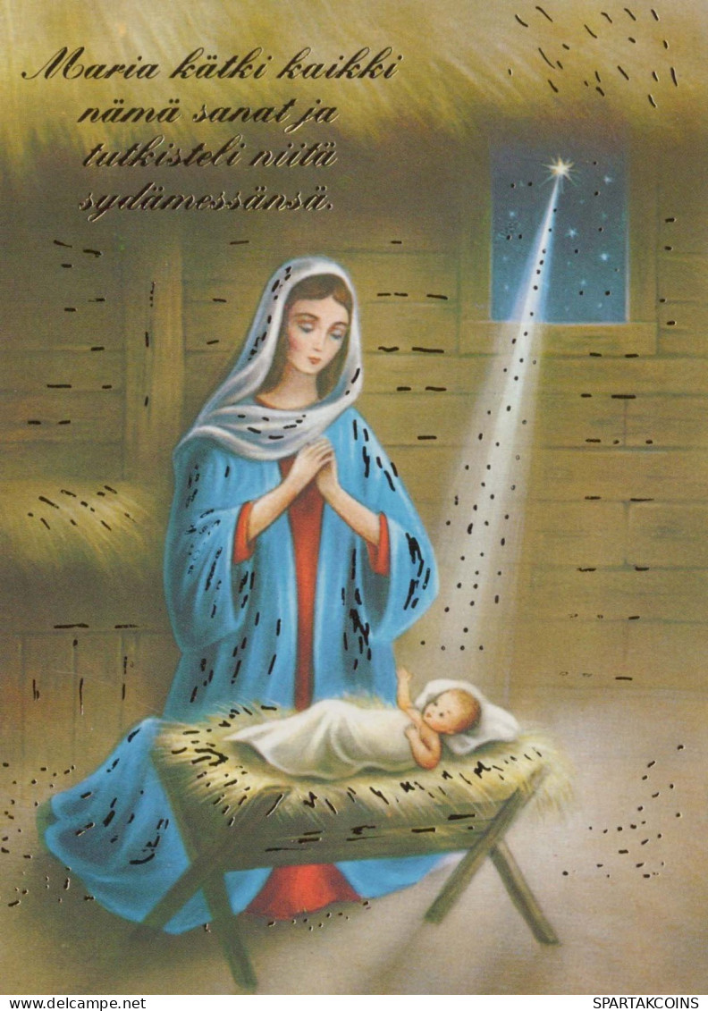 Vergine Maria Madonna Gesù Bambino Natale Religione Vintage Cartolina CPSM #PBP924.IT - Virgen Mary & Madonnas