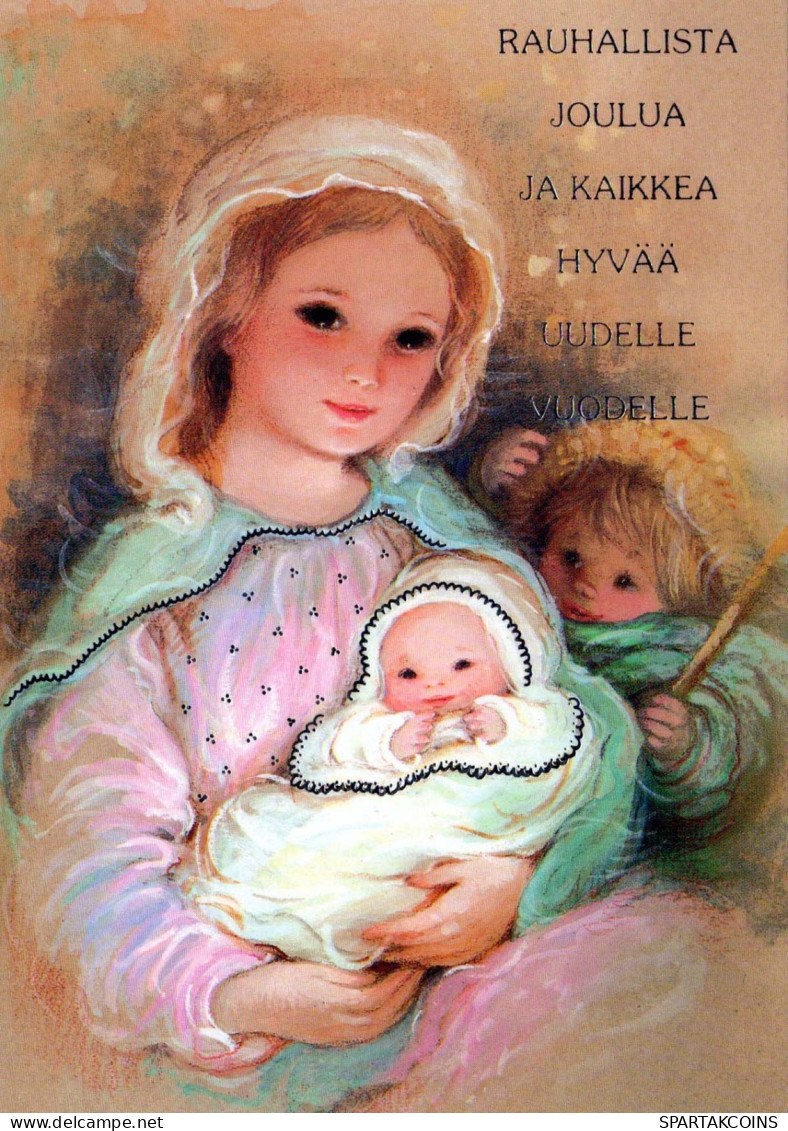 Vergine Maria Madonna Gesù Bambino Natale Religione Vintage Cartolina CPSM #PBP673.IT - Vergine Maria E Madonne