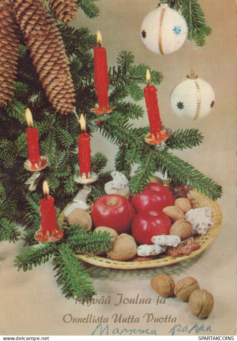 Buon Anno Natale CANDELA Vintage Cartolina CPSM #PBO032.IT - New Year