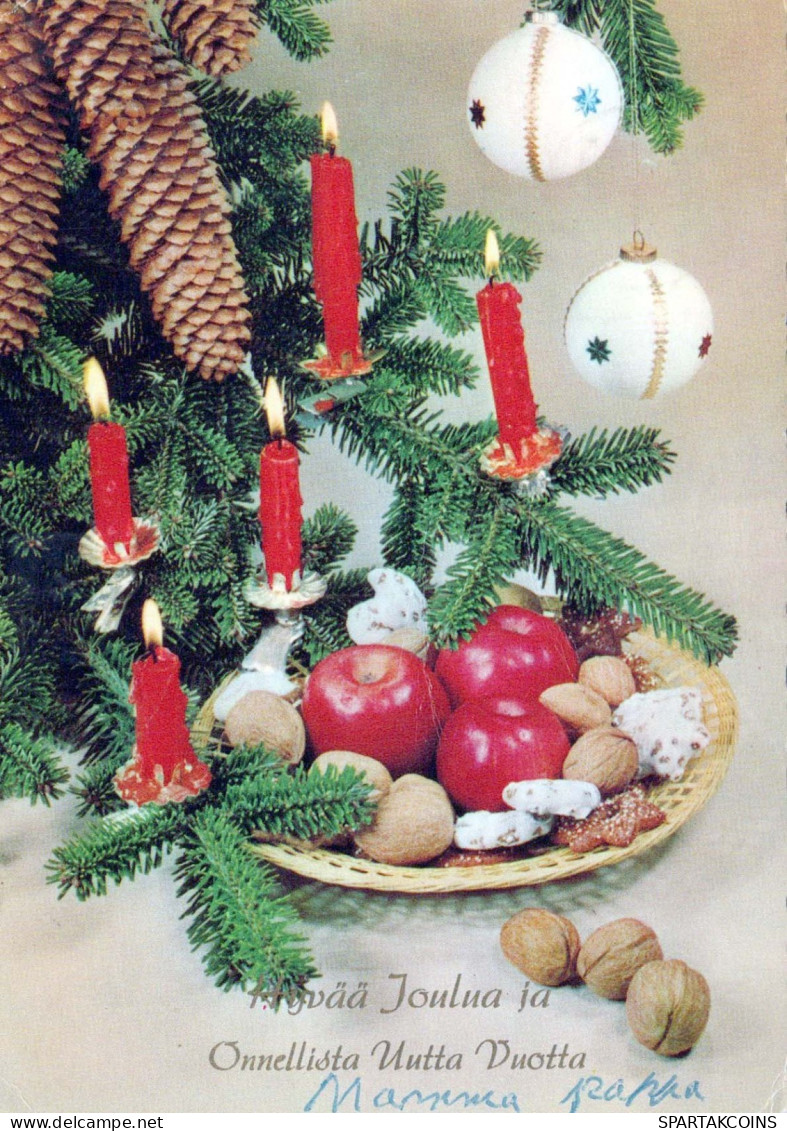 Buon Anno Natale CANDELA Vintage Cartolina CPSM #PBO032.IT - Neujahr