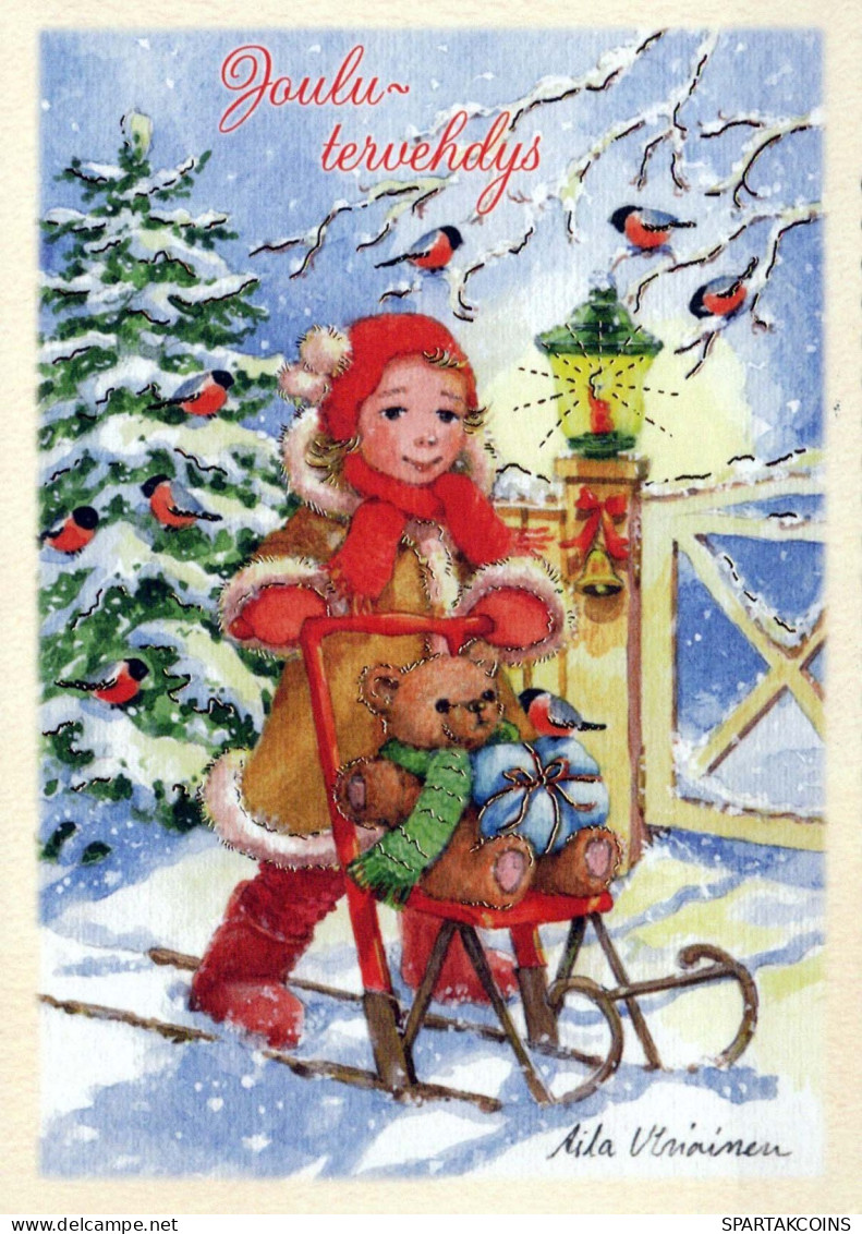 Buon Anno Natale BAMBINO Vintage Cartolina CPSM #PBM337.IT - Neujahr