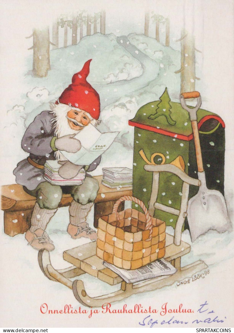BABBO NATALE Buon Anno Natale Vintage Cartolina CPSM #PBL424.IT - Kerstman