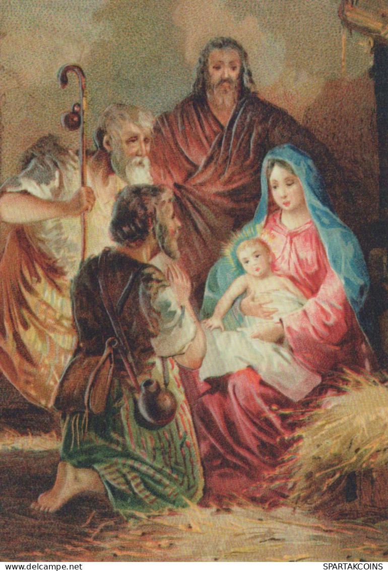 Vergine Maria Madonna Gesù Bambino Natale Religione Vintage Cartolina CPSM #PBB895.IT - Vierge Marie & Madones