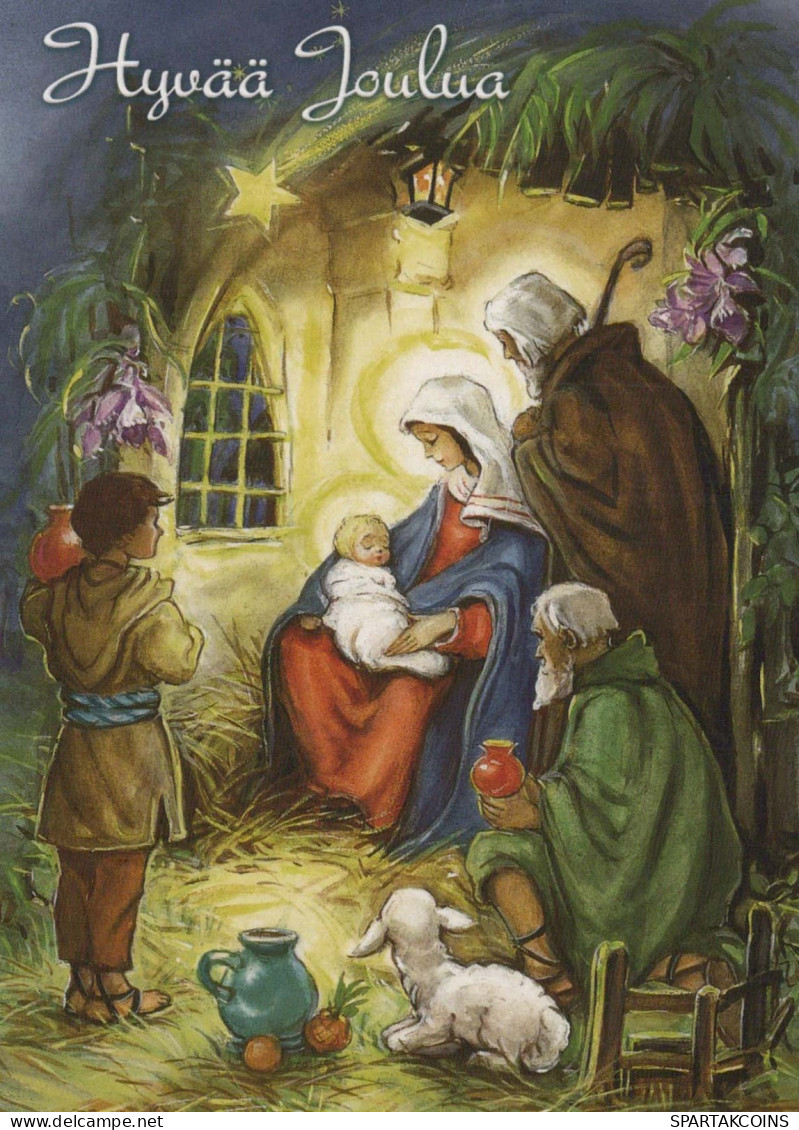Vergine Maria Madonna Gesù Bambino Natale Religione Vintage Cartolina CPSM #PBB964.IT - Maagd Maria En Madonnas