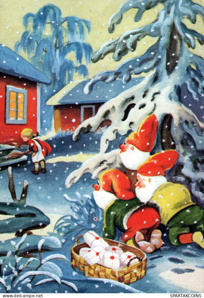 Buon Anno Natale GNOME Vintage Cartolina CPSM #PBB509.IT - Neujahr