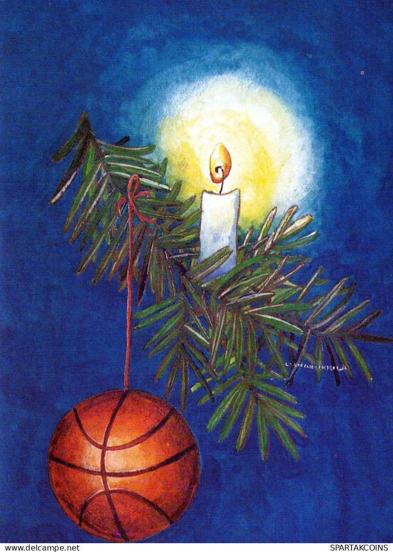 Buon Anno Natale CANDELA Vintage Cartolina CPSM #PBA410.IT - Neujahr