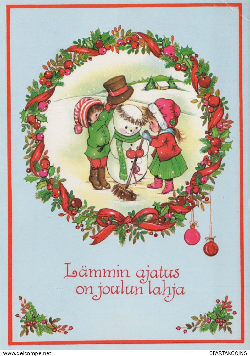 Buon Anno Natale PUPAZZO BAMBINO Vintage Cartolina CPSM #PAZ723.IT - Neujahr