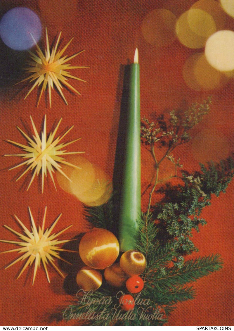 Buon Anno Natale CANDELA Vintage Cartolina CPSM #PBA169.IT - Neujahr