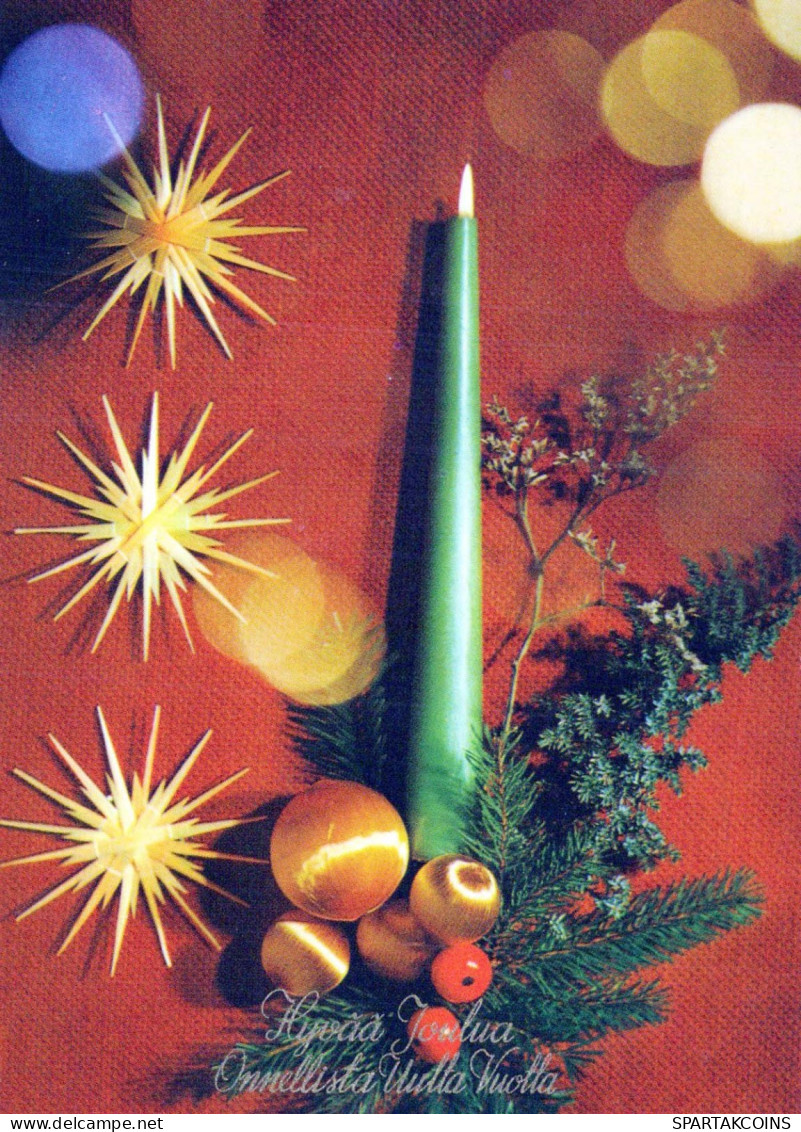 Buon Anno Natale CANDELA Vintage Cartolina CPSM #PBA169.IT - Neujahr