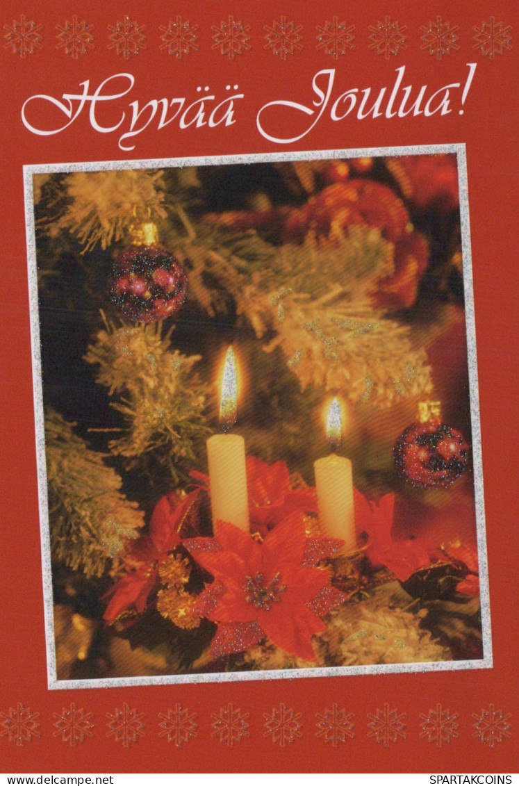 Buon Anno Natale CANDELA Vintage Cartolina CPSM #PAZ592.IT - Neujahr