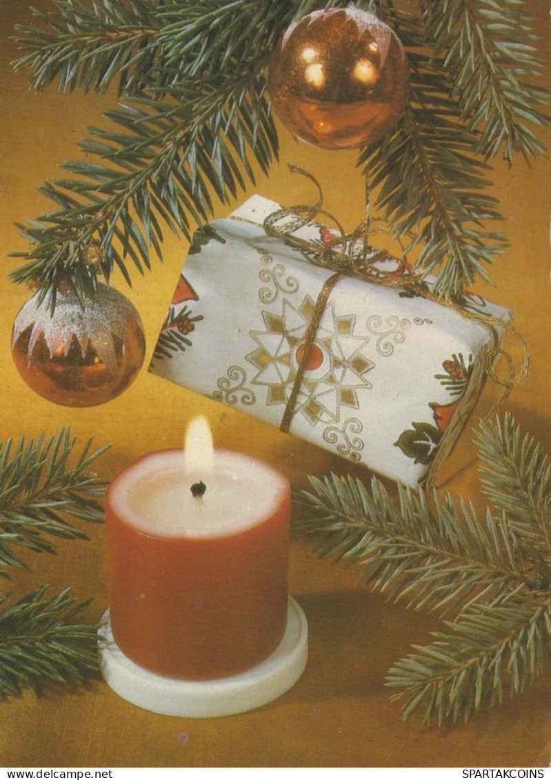 Buon Anno Natale CANDELA Vintage Cartolina CPSM #PAZ984.IT - Neujahr