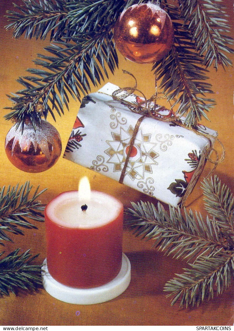 Buon Anno Natale CANDELA Vintage Cartolina CPSM #PAZ984.IT - Neujahr