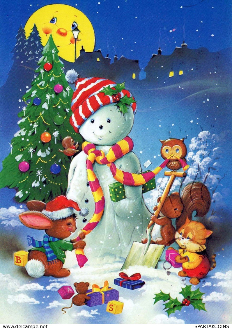 Buon Anno Natale PUPAZZO Vintage Cartolina CPSM #PAZ789.IT - Neujahr