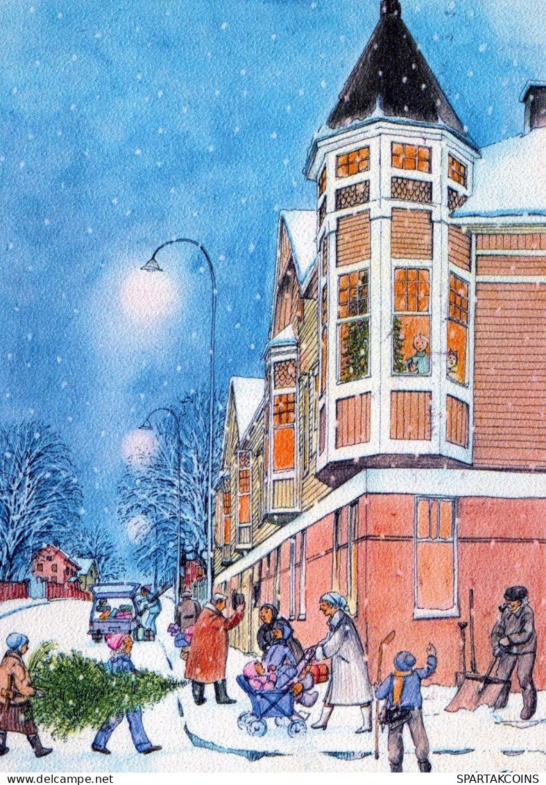Buon Anno Natale BAMBINO Vintage Cartolina CPSM #PAZ853.IT - Neujahr