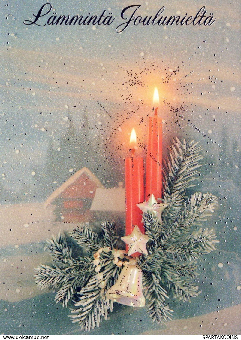 Buon Anno Natale CANDELA Vintage Cartolina CPSM #PAZ532.IT - Neujahr