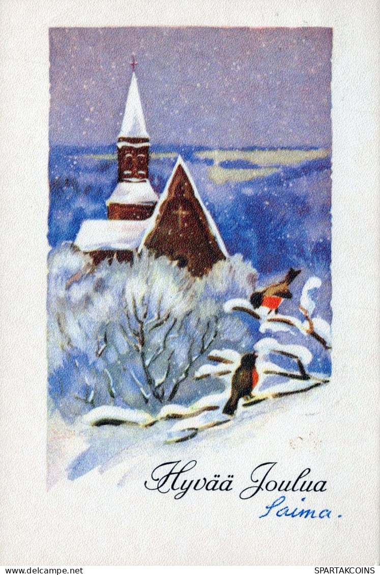 Buon Anno Natale CHIESA Vintage Cartolina CPSM #PAY431.IT - New Year