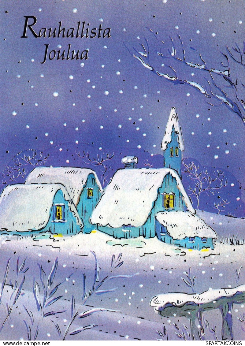 Buon Anno Natale CHIESA Vintage Cartolina CPSM #PAY370.IT - Neujahr