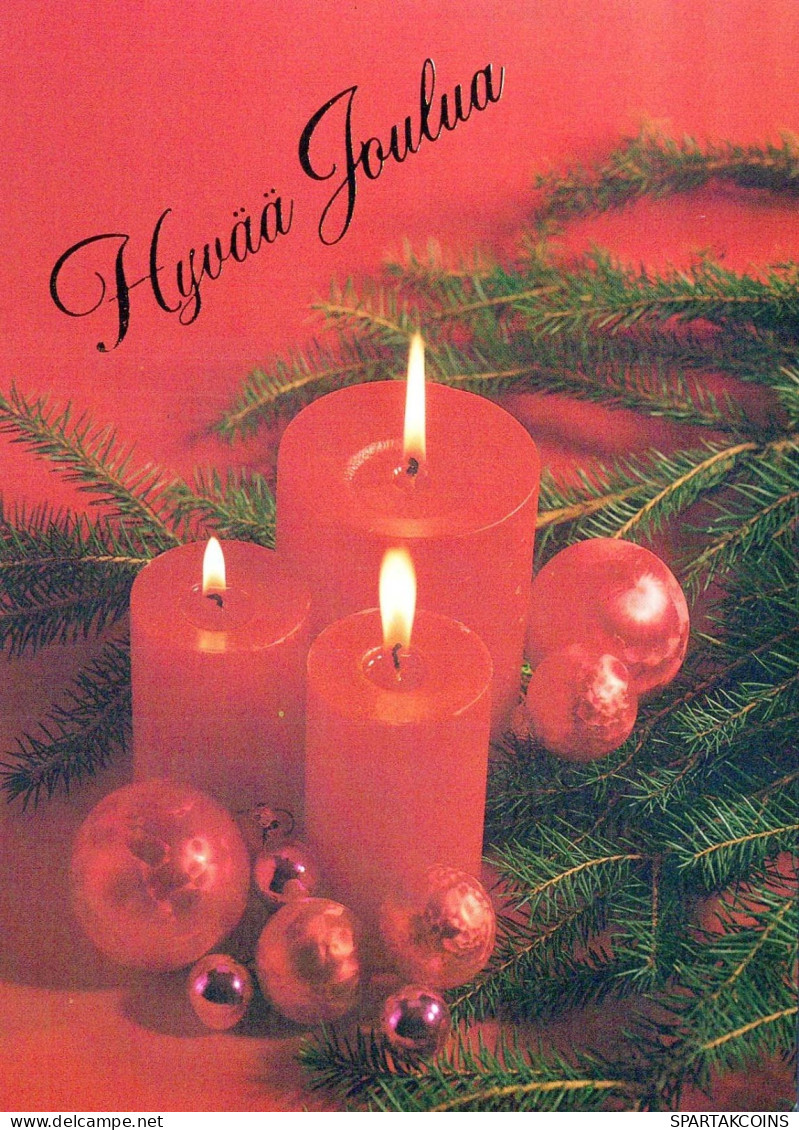 Buon Anno Natale CANDELA Vintage Cartolina CPSM #PAW356.IT - Neujahr