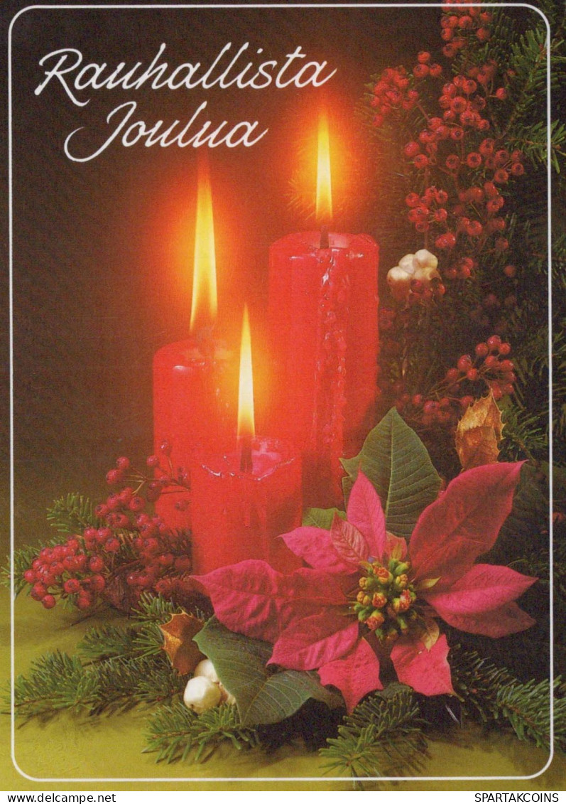 Buon Anno Natale CANDELA Vintage Cartolina CPSM #PAW296.IT - Neujahr
