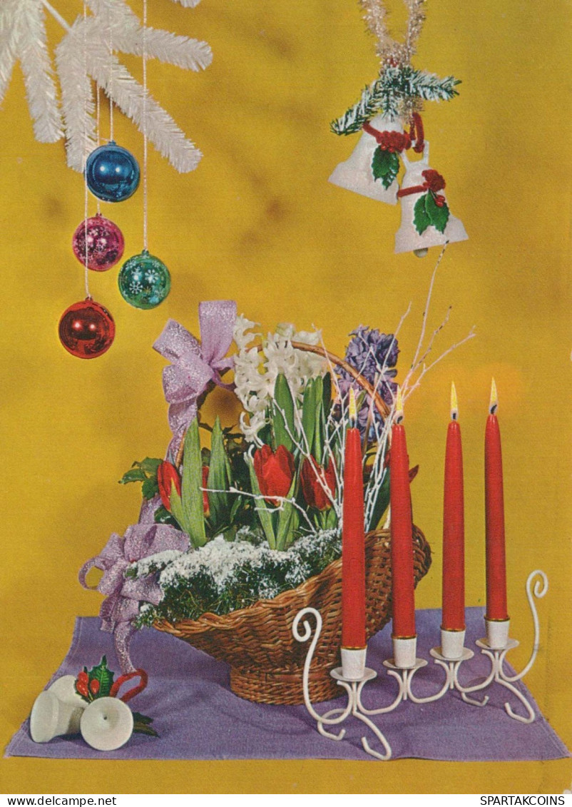 Buon Anno Natale CANDELA Vintage Cartolina CPSM #PAV872.IT - New Year