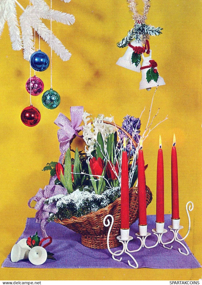 Buon Anno Natale CANDELA Vintage Cartolina CPSM #PAV872.IT - New Year