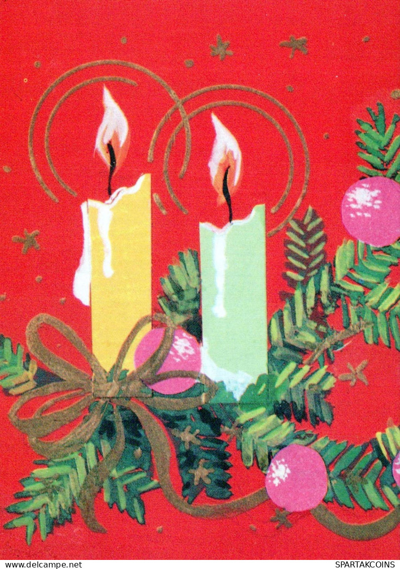 Buon Anno Natale CANDELA Vintage Cartolina CPSM #PAW115.IT - Neujahr
