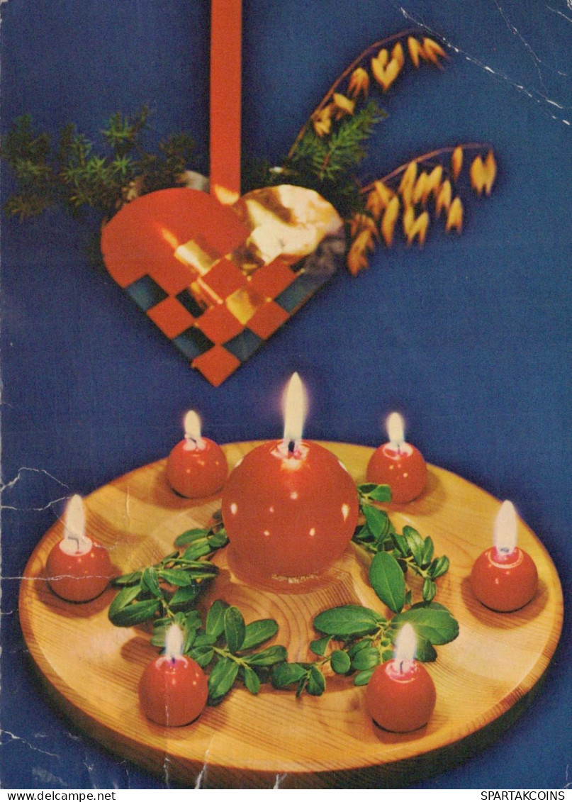 Buon Anno Natale CANDELA Vintage Cartolina CPSM #PAW055.IT - Neujahr