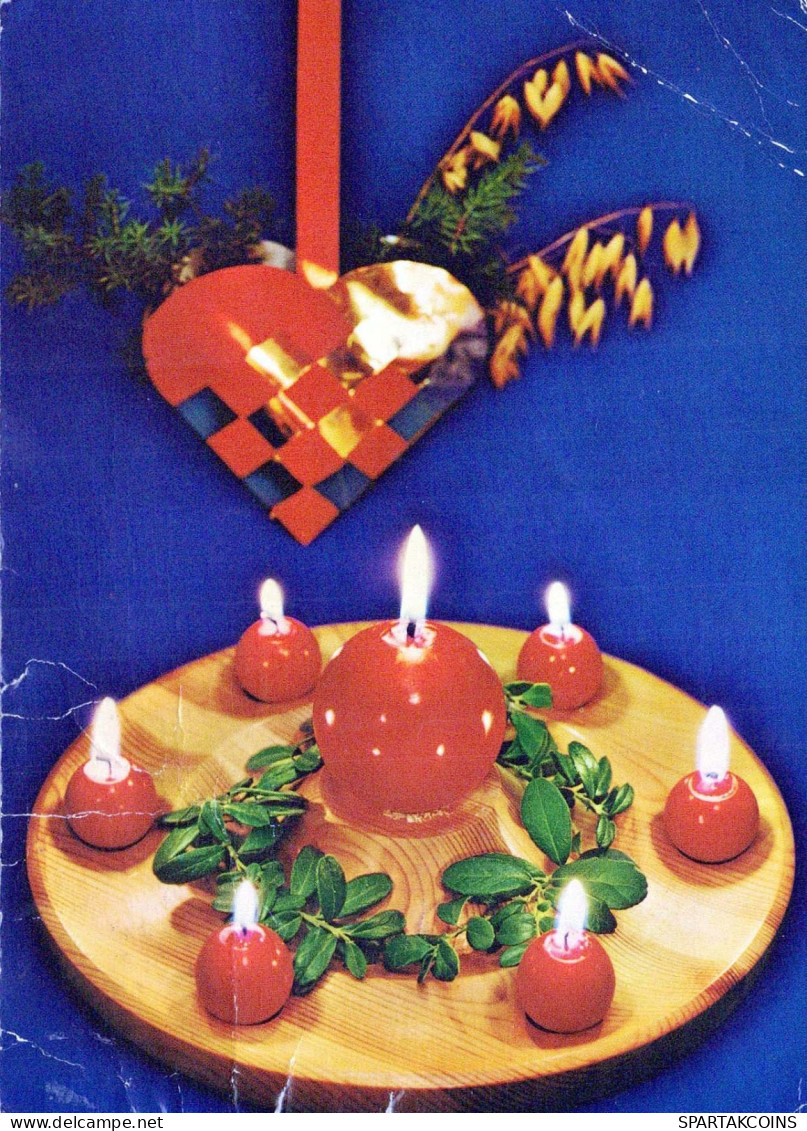 Buon Anno Natale CANDELA Vintage Cartolina CPSM #PAW055.IT - Neujahr