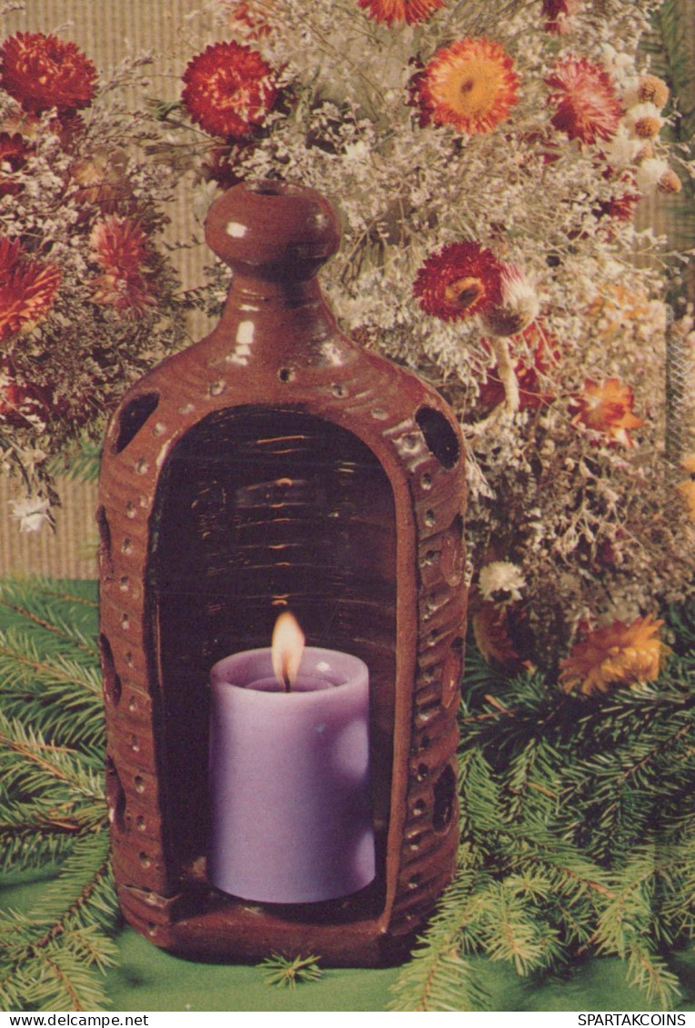 Buon Anno Natale CANDELA Vintage Cartolina CPSM #PAV932.IT - Nieuwjaar