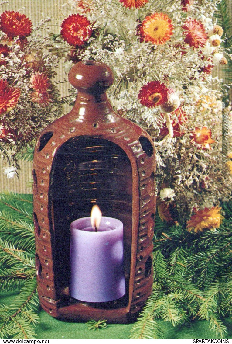 Buon Anno Natale CANDELA Vintage Cartolina CPSM #PAV932.IT - Neujahr