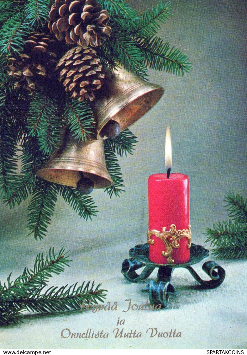 Buon Anno Natale BELL CANDELA Vintage Cartolina CPSM #PAV387.IT - Neujahr