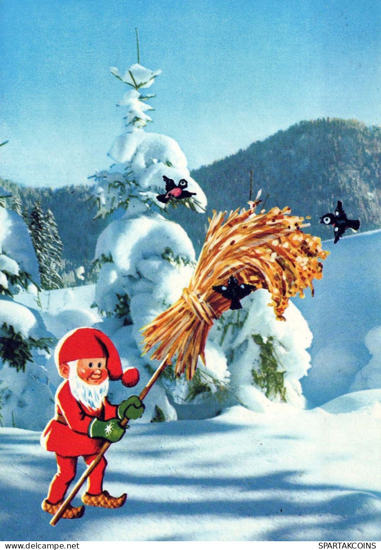 BABBO NATALE Buon Anno Natale Vintage Cartolina CPSM #PAU601.IT - Santa Claus