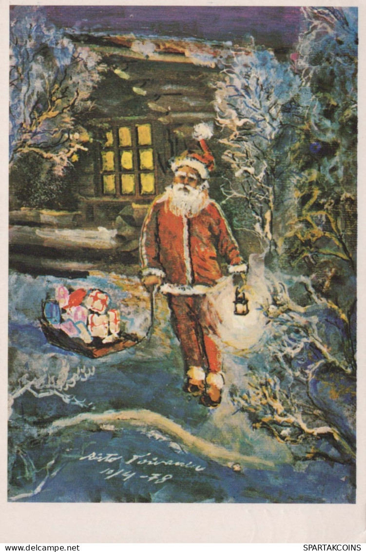 BABBO NATALE Buon Anno Natale Vintage Cartolina CPSM #PAU534.IT - Santa Claus